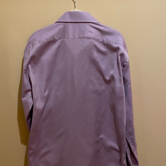 Light Pink Benetti Men’s Casual Button Down Shirt with Plaid Cuffs - Picture 4 of 5